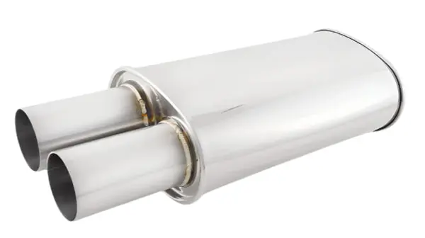 Vibrant Streetpower Oval Muffler w/3.00in Round Straight Cut Tip (2.50in Inlet)