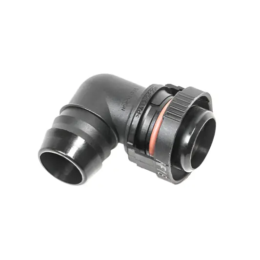 Radium Engineering 19mm Male to 90deg 3/4in Barb V2 Quick Connect Fitting