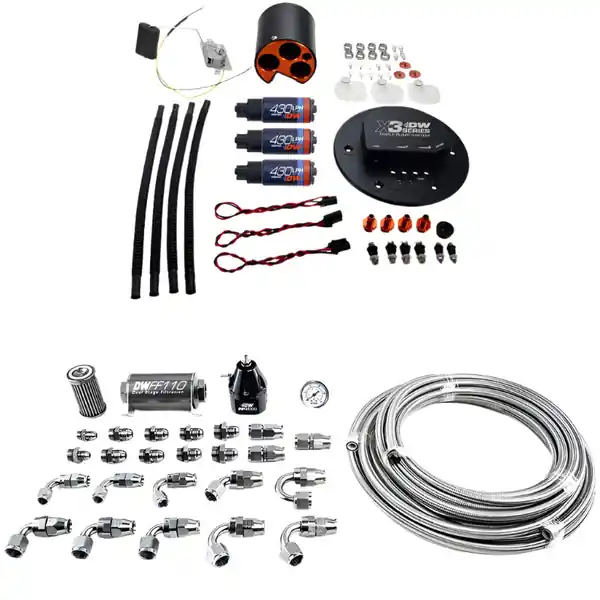 DeatschWerks 98-04 Ford Mustang X3 Module with DW430C Pump and Plumbing Kit