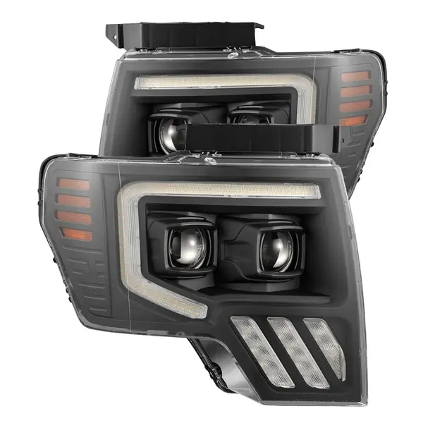 AlphaRex 09-14 Ford F150 MKII LUXX-Series LED Projector Headlights - Black