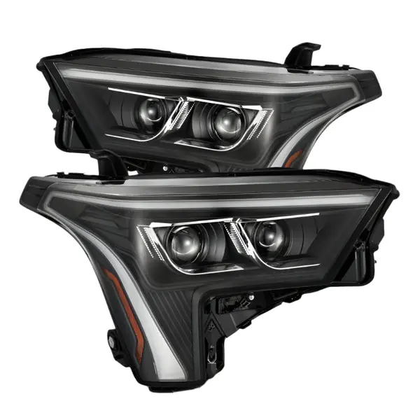 AlphaRex 22-23 Toyota Tundra LUXX-Series Headlights Black w/Amber DRL - Req 810029 OR 810030