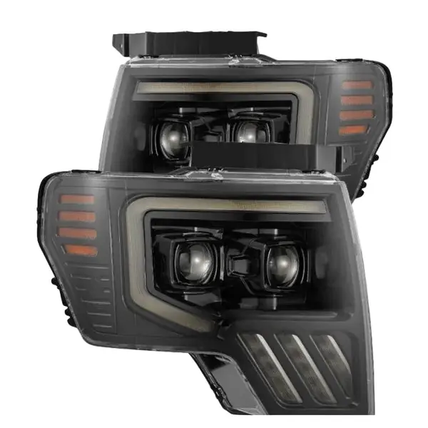 AlphaRex 09-14 Ford F-150 PRO-Series Projector Headlights Black w/Activation Light Seq Signal SB DRL