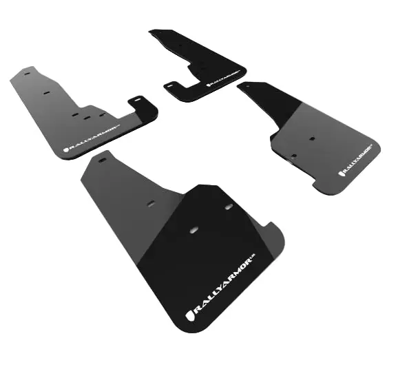 Rally Armor 18-22 Jeep Grand Cherokee SRT Trackhawk Black UR Mud Flap - White Logo
