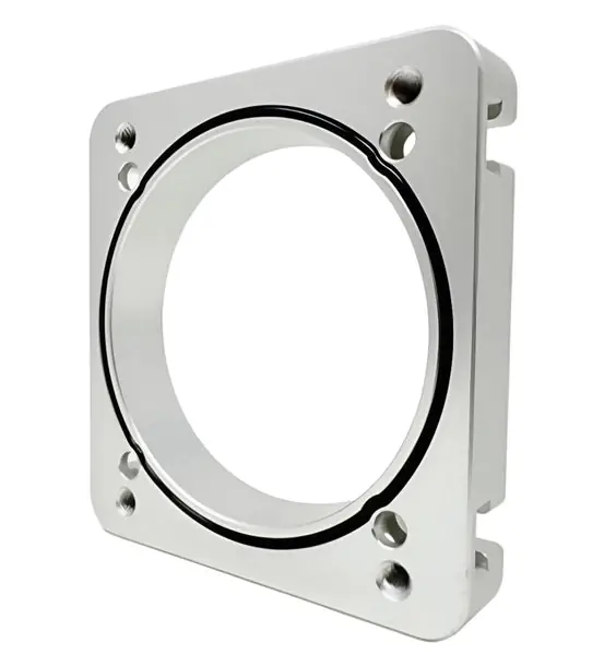Torque Solution 06-21 Subaru STI EJ Big Bore Manifold Big Bore 76mm Throttle Body Adapter - Silver