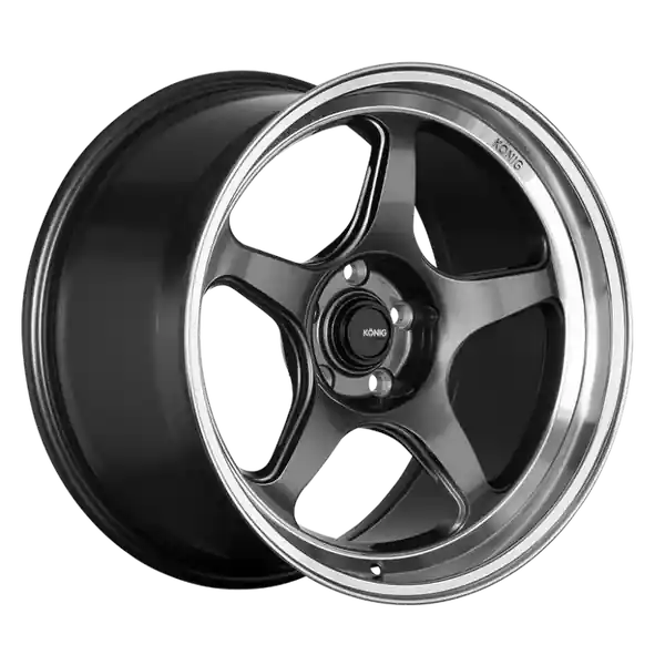 Konig Hyperspec 18x9A 5x112 ET42 Anthracite Metallic Wheel w/ Mirror Machined Lip (Knurled Bead)