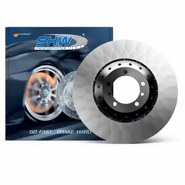 SHW 2003 Audi RS6 4.2L Right Front Cross-Drilled Lightweight Brake Rotor (4B3615302A)