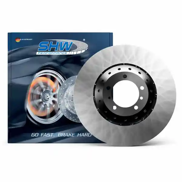 SHW 2003 Audi RS6 4.2L Left Rear Cross-Drilled Lightweight Brake Rotor (4B3615601C)