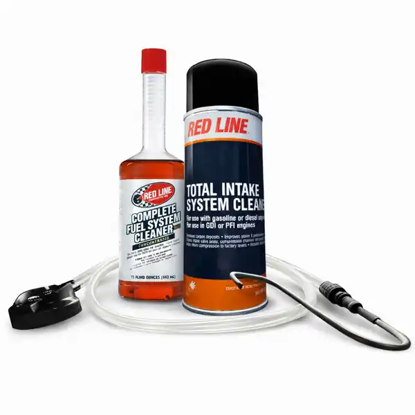 Red Line Complete Fuel System Service Kit - Intake Cleaner/Tank Add/S-Hook App w/Hose (Aerosol)