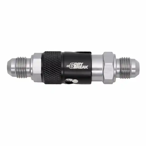 DeatschWerks 6AN Male Flare Quick Disconnect Dry Break Fitting - 2 Pieces Anodized Matte Black