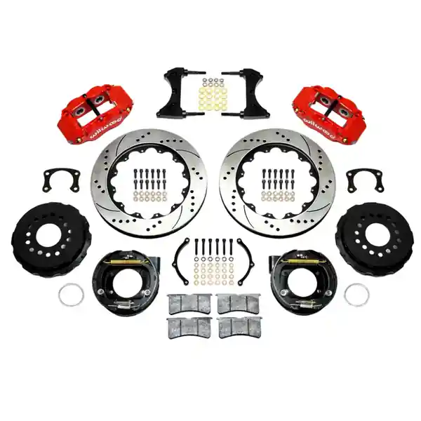 Wilwood Narrow Superlite 4R Rear P-Brk Kit 14.00in Drill Red New Big Ford 2.50in Offset