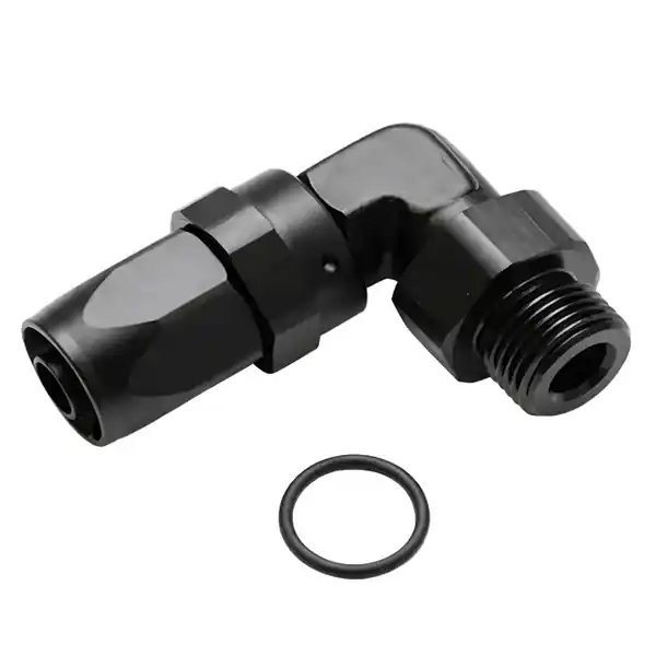 Vibrant Male -16AN to -12AN ORB 90 Degree Hose End Fitting