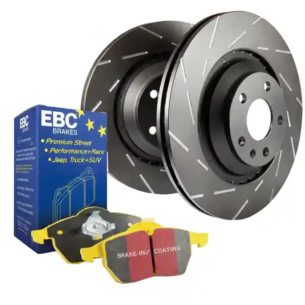 EBC Yellowstuff Rear Pads & USR Slotted Rotors Kit 13+ Lexus GS350 IS350 RC350