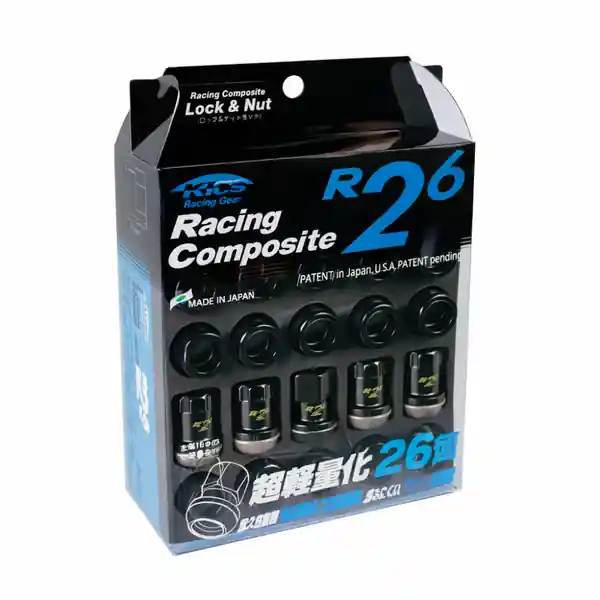 Project Kics 12X1.50 Black R26 Lug Nuts - 16+4