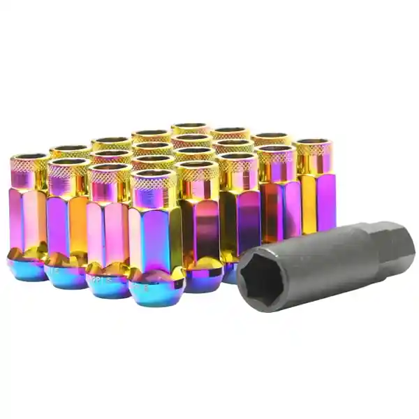 Wheel Mate Muteki SR48 Open End Locking Lug Nut Set of 4 - Neon 12x1.25 48mm