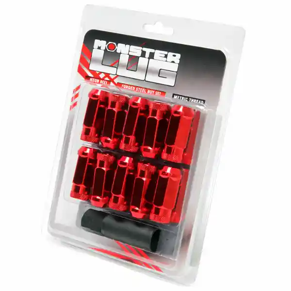 Wheel Mate Monster Locking Lug Nut Set of 4 - Red 14x1.50