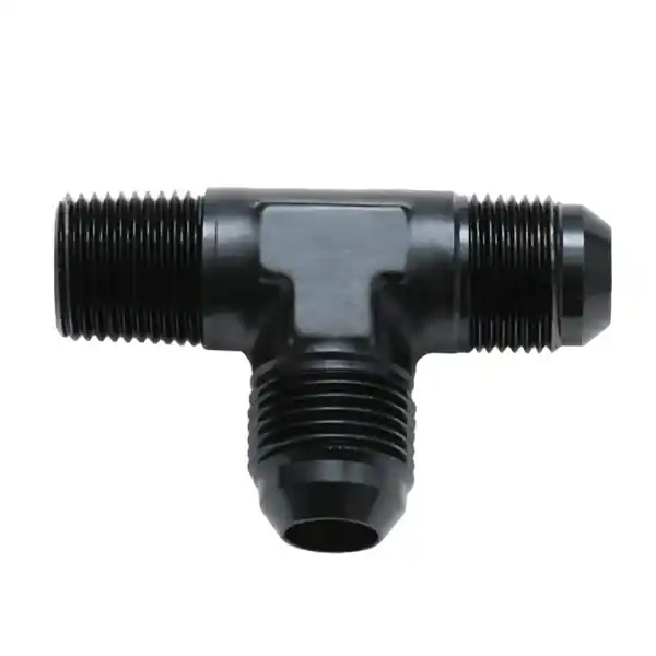 Vibrant -8AN x 3/8in NPT Flare to Pipe On Run Tee Adapter Fitting - Aluminum