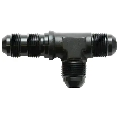 Vibrant -6AN Bulkhead Adapter Tee on Run Fittings - Anodized Black Only