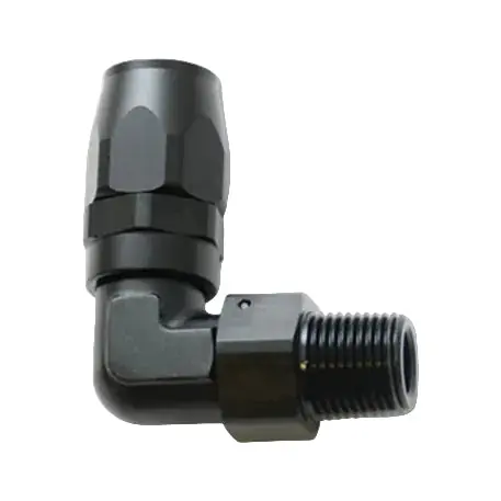 Vibrant Male NPT 90 Degree Hose End Fitting -8AN - 1/4 NPT