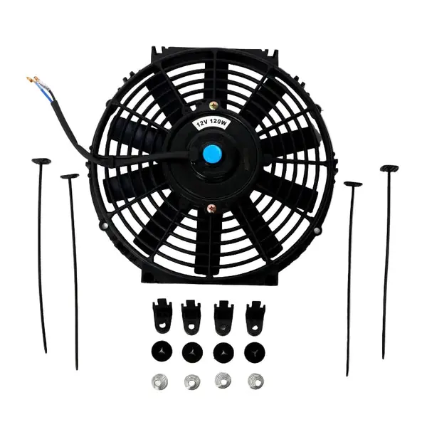 BLOX Racing Electric Slim Fan - 12in 120W - Straight Blade Black - V2