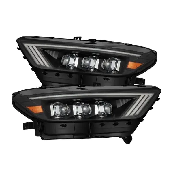 AlphaRex 15-17 Ford Mustang NOVA Series LED Projector Headlights Blk