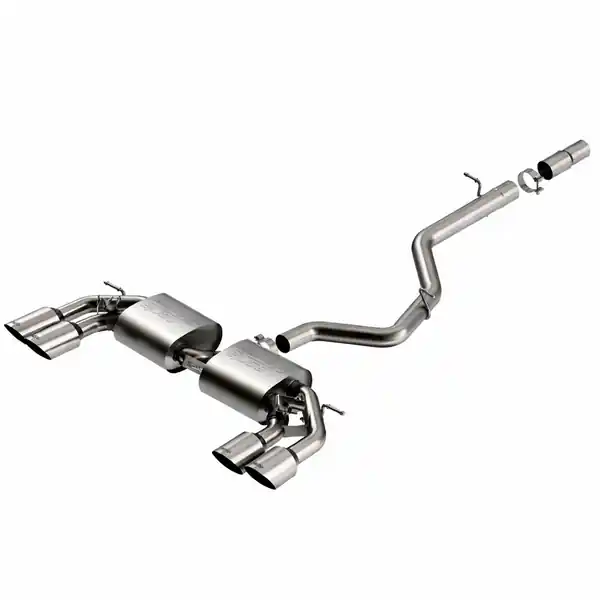 Borla 22-25 Volkswagen Golf R S-type Cat-Back Exhaust - Dual 4.5in Stainless Brushed Tips w/ Logo