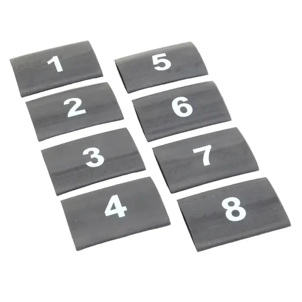 DEI Wire Markers 8pc Set Numbered 1-8 - Black