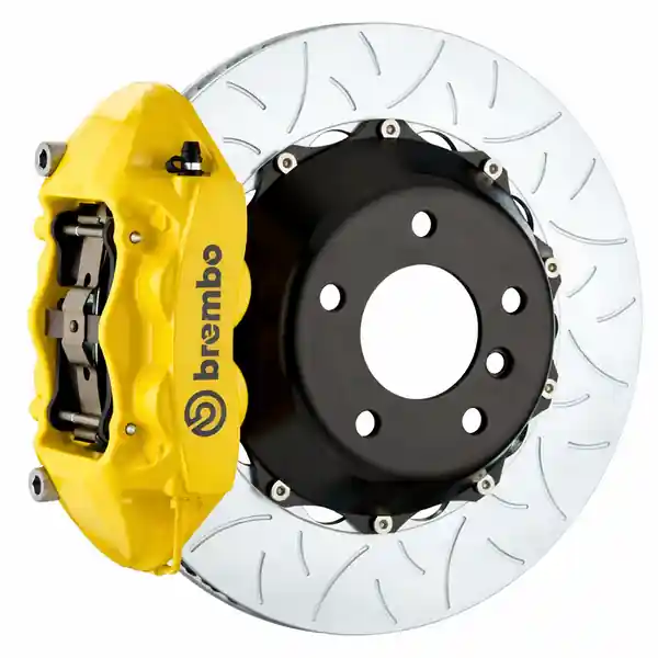 Brembo Rear GT Big Brake Kit 4-Piston Calipers w/ 380x28 2-Piece Slotted Rotors (Yellow) 2006-2008 Audi RS4
