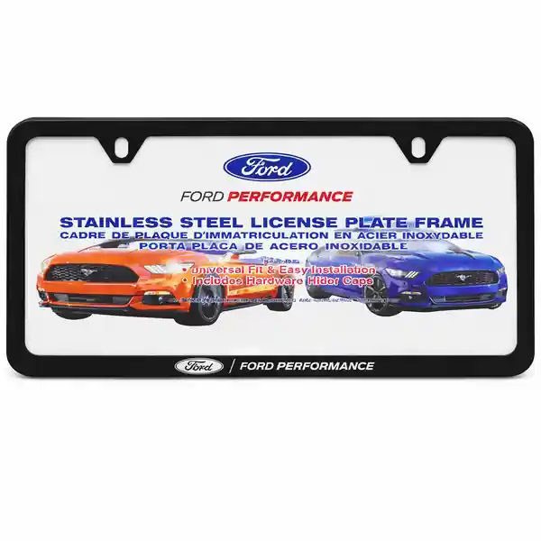Ford Racing Ford Performance Slim License Plate Frame - Black Stainless Steel