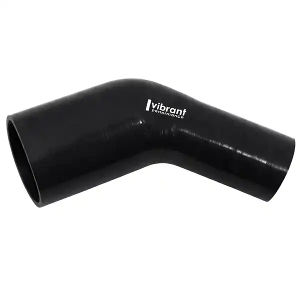 Vibrant 3.50in ID x 3.25in ID Gloss Black Silicone 45 Degree Transition Elbow