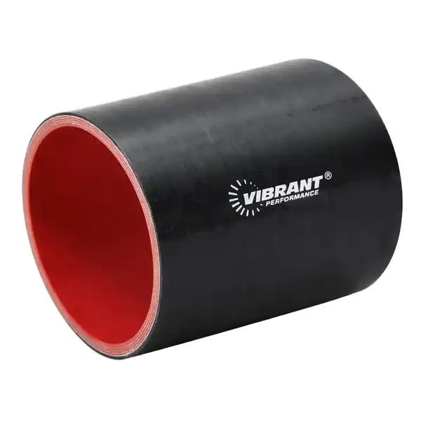 Vibrant 1.625in I.D. x 3in Long Gloss Black Silicone Hose Coupling