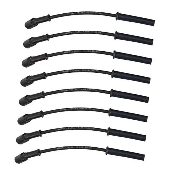 Moroso 99-13 GM LS/LQ 4.8/5.3/5.7/6.0/6.2L Ultra350 8mm Multi-Angle Boot Spark Plug Wire Set - Black