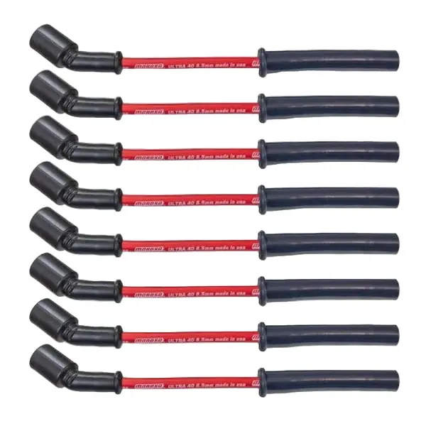 Moroso GM GenV LT1/LT4 5.3L/6.2L/6.6L Ultra 40 8.5mm Multi-Angle Boot Spark Plug Wire Set - Red