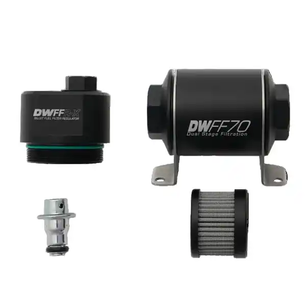 DeatschWerks DWFFR-X 70mm Billet Fuel Filter Regulator - 10 Micron