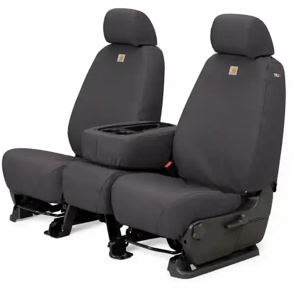 Covercraft 21-24 Ford F-150 Carhartt SeatSaver Custom Front Row Seat Covers - Gravel