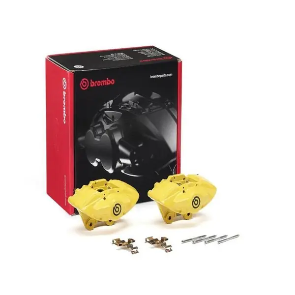 Brembo OE BMW 16-21 M2/17-18 M3/17-20 M4 Hydraulic Rear X-Style Brake Calipers - Yellow