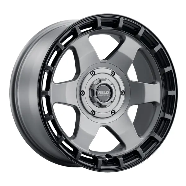 Weld Off-Road Ridge 17x9 - 5x114.3 / 5x127 BP - ET-12 - 78.1mm CB Satin Gunmetal Wheel (Black Ring)