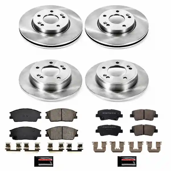 Power Stop KOE8686 Front and Rear Autospecialty Brake Kit 2020-2024 Hyundai Venue Kia Soul