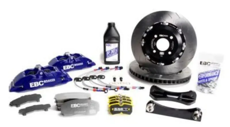 EBC Racing 04-09 Honda S2000 AP2 Blue Apollo-4 Calipers 330mm Rotors Front Big Brake Kit (EBCBBK040BLU-1)