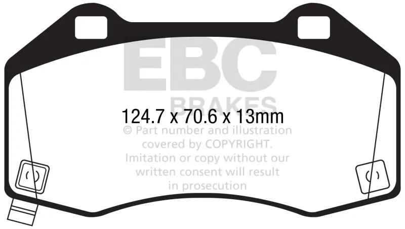 EBC 2017+ Fiat 124 Spider 1.4L Turbo Abarth Redstuff Front Brake Pads (EBCDP32286C)
