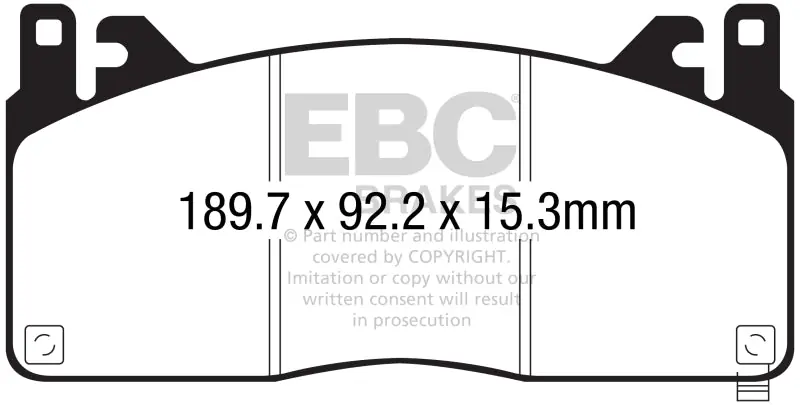 EBC 2015+ Ford Mustang (6th Gen) 5.2L (GT350) Shelby Redstuff Front Brake Pads (EBCDP33055C)
