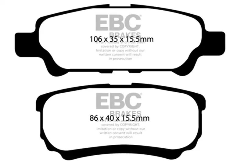 EBC 11-14 Chrysler 200 2.4 Yellowstuff Rear Brake Pads (EBCDP41563R)