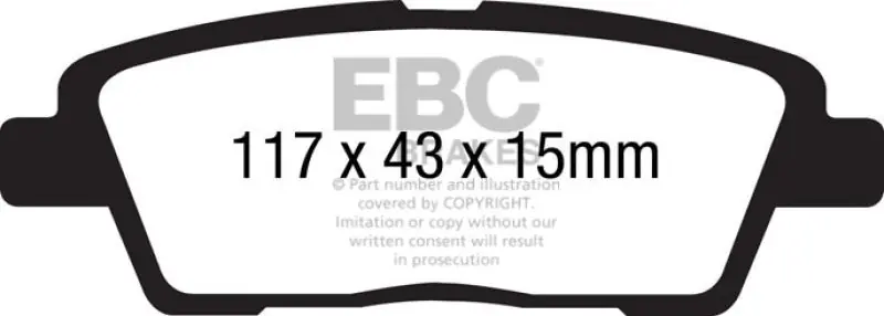 EBC 10-11 Hyundai Genesis 3.8 Yellowstuff Rear Brake Pads (EBCDP41881R)
