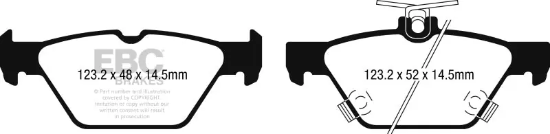 EBC 15-17 Subaru Legacy / 15-17 Subaru Outback Yellowstuff Rear Brake Pads (EBCDP42257R)