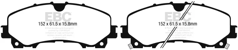 EBC 13+ Infiniti Q50 3.7 Yellowstuff Front Brake Pads (EBCDP43036R)