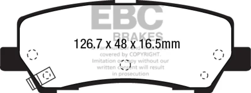EBC 15+ Ford Mustang 2.3 Turbo Yellowstuff Rear Brake Pads (EBCDP43041R)