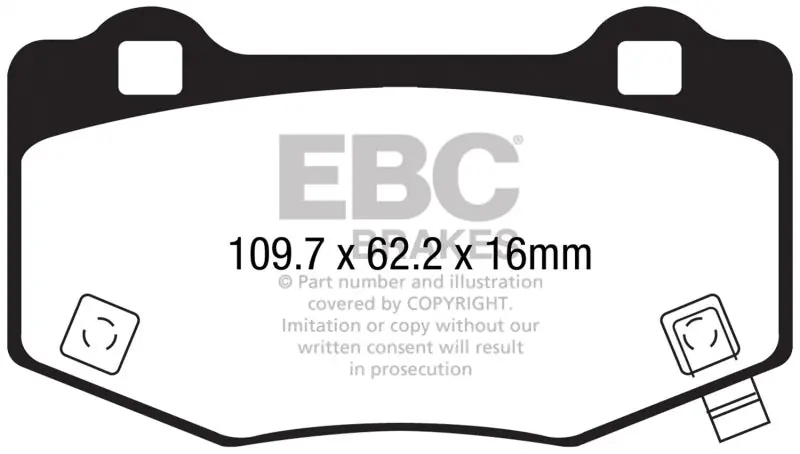 EBC 15-17 Ford Mustang Shelby GT350/GT350R Yellowstuff Rear Brake Pads (EBCDP43056R)