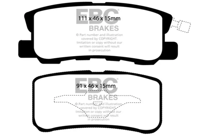 EBC 11-14 Chrysler 200 3.6 Ultimax2 Rear Brake Pads (EBCUD868)
