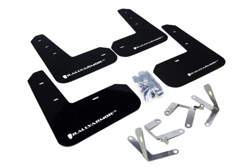 Rally Armor 13-17 Subaru BRZ/Toyota FR-S Black UR Mud Flap w/White Logo (RALMF23-UR-BLK/WH)