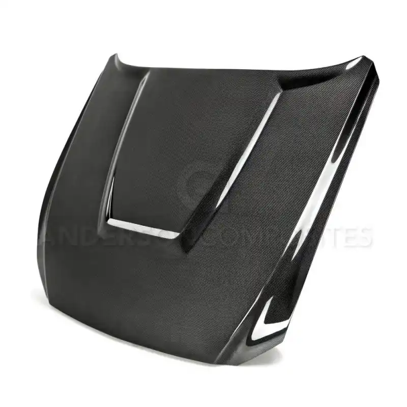 Anderson Composites 15-17 Ford Mustang (Excl. GT350/GT350R) Double Sided Hood (ANDAC-HD15FDMU-GR-DS)