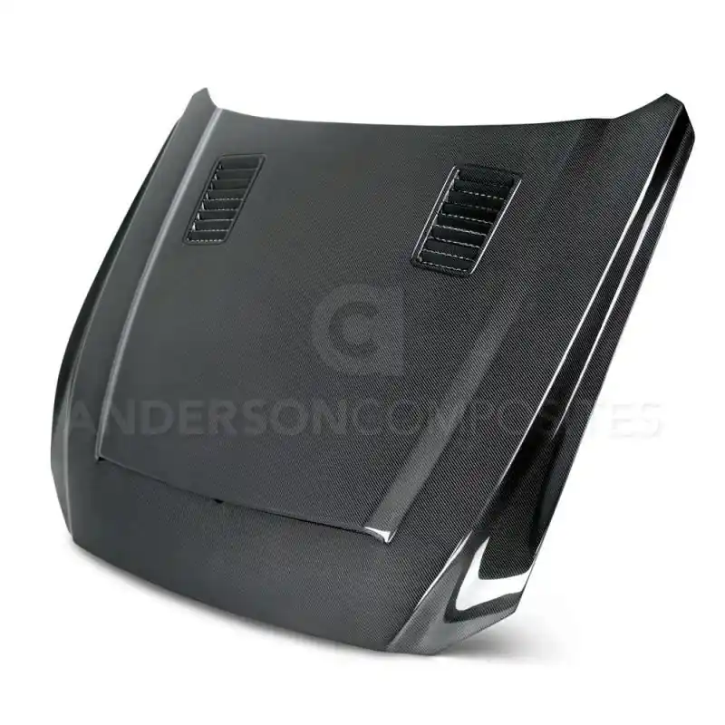 Anderson Composites 15-17 Ford Mustang (Excl. GT350/GT350R) Super Snake Double Sided Hood (ANDAC-HD15FDMU-SN-DS)